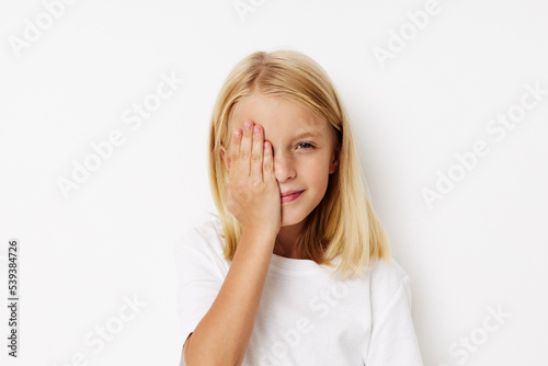 happy child hand gesture fun fashion kids lifestyle concept
