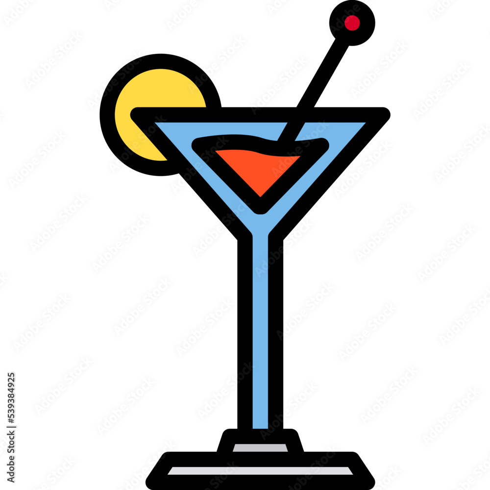 Cocktail blue outline icon Cocktail blue outline icon
