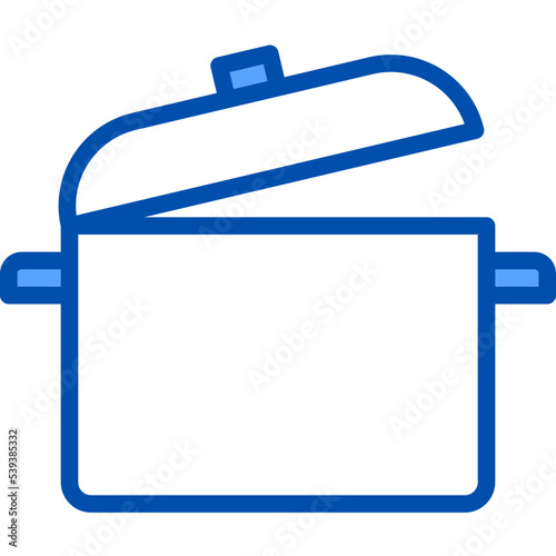 Pot blue outline icon