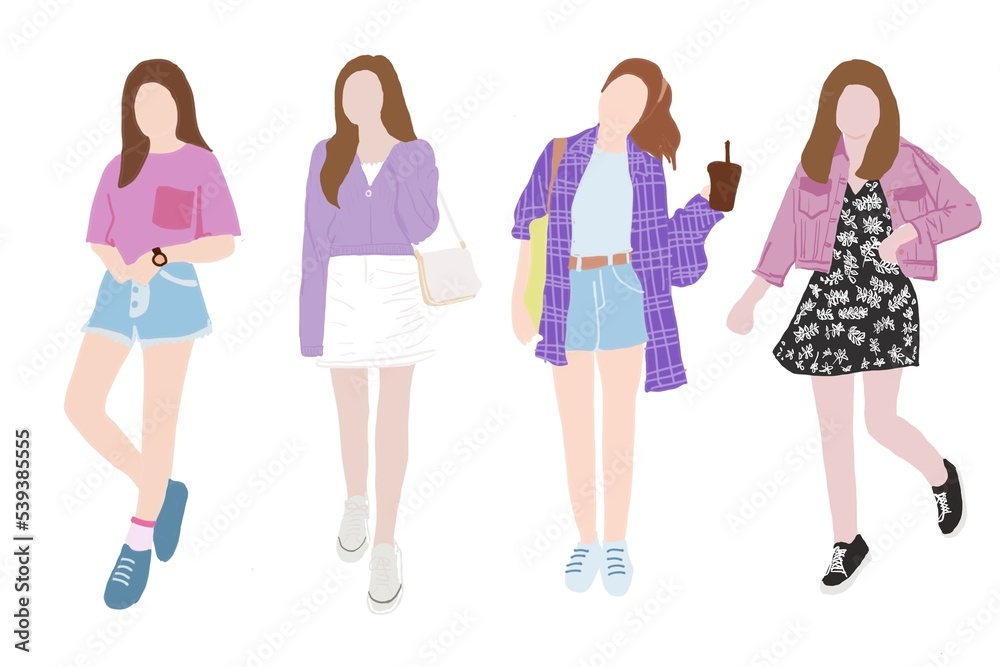 woman cartoon fashion illustration woman cartoon fashion illustration