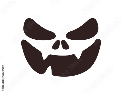 Happy laughing Halloween face stencil with evil horror smile. Creepy spooky l...