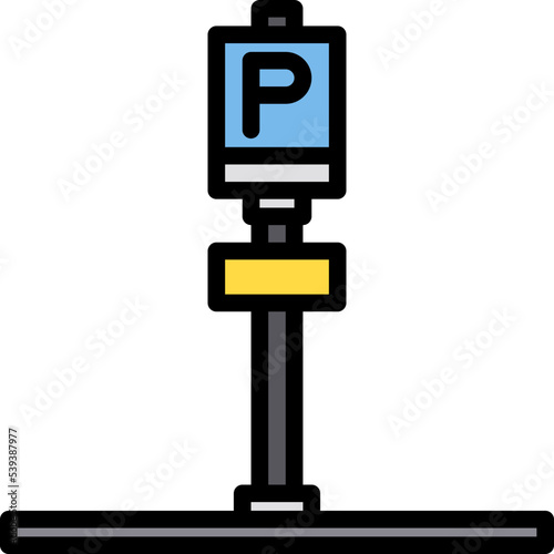 Parking blue outline icon