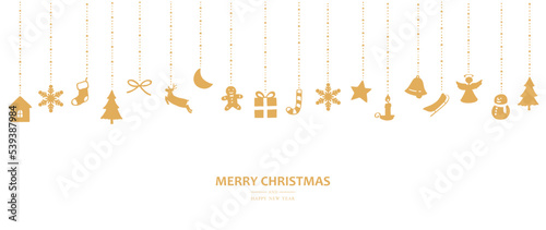 クリスマスの飾りの背景-手描き