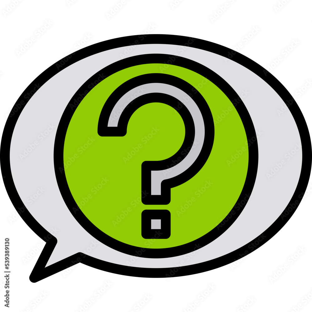 Ask question filled outline icon Ask question filled outline icon