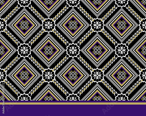Geometric Ethnic pattern African Indian design Ikat Seamless pattern Aztec for fabric print Sarong dress cloth carpet curtains rug Dark background 