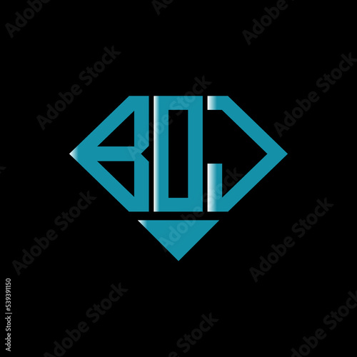 BOJ letter logo creative design. BOJ unique design.

