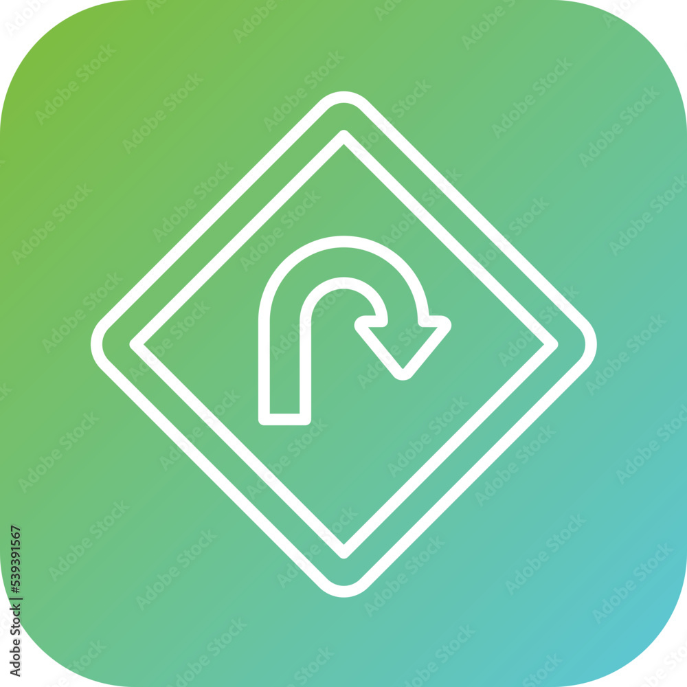 U Turn Icon Style U Turn Icon Style