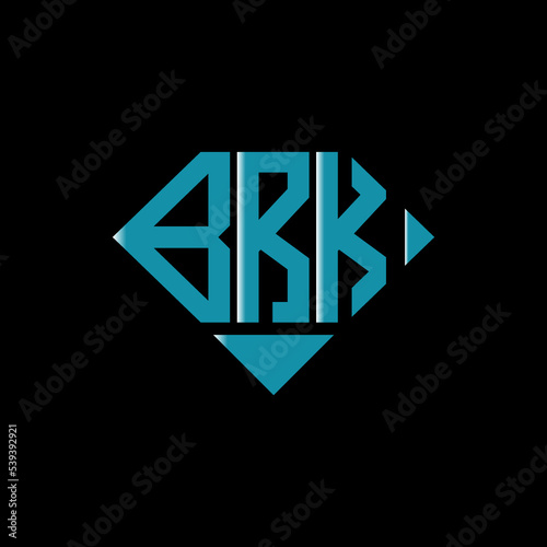 BRK letter logo creative design. BRK unique design.
