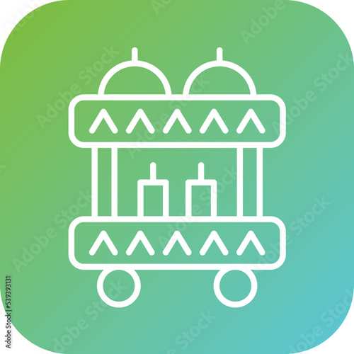 Airplane Food Trolley Icon Style
