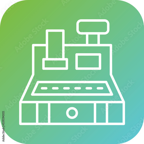 Cashier Machine Icon Style