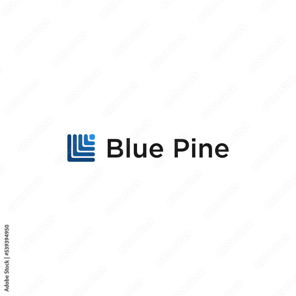 blue pine logo creative design