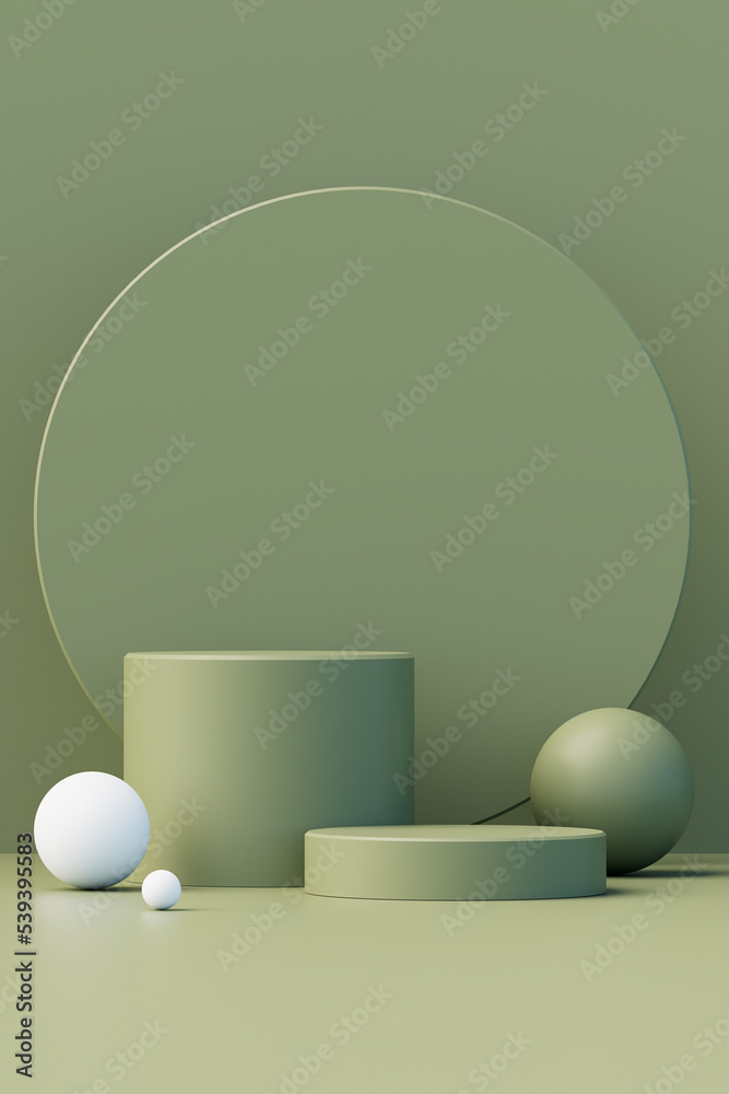 Mockup Minimal Empty Green Pastel Stand Podium, 3d Rendering Mockup Minimal Empty Green Pastel Stand Podium, 3d Rendering