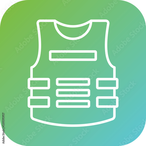 Bulletproof Vest Icon Style