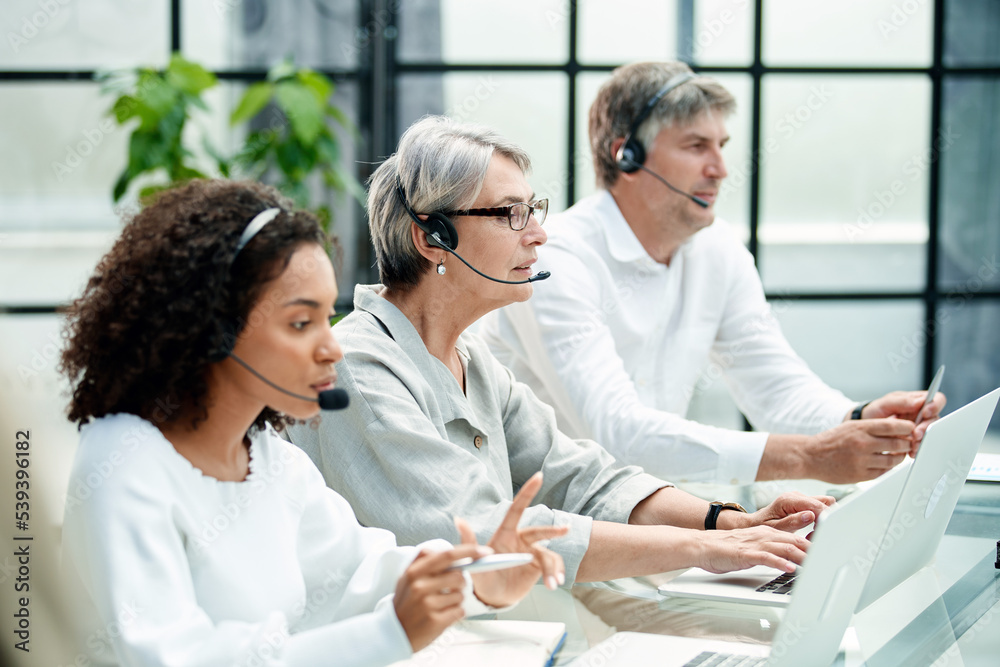 Fototapeta premium customer service manager working in the call center office.