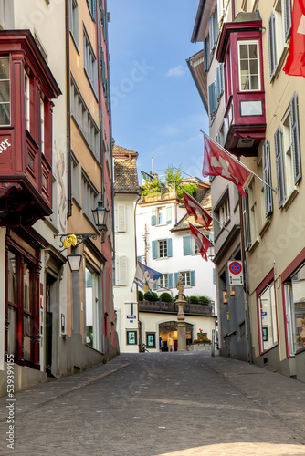 View of the street in Zurich, Swiss © Vladislav Gajic