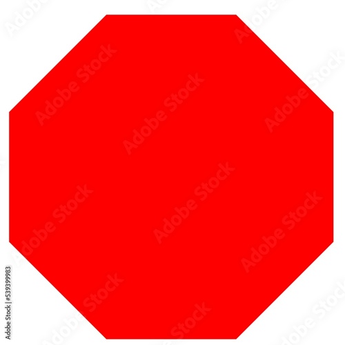 Red octagon , stop sign icon 