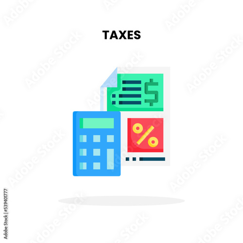 Taxes icon. Vector illustration on white background. © Iftachul