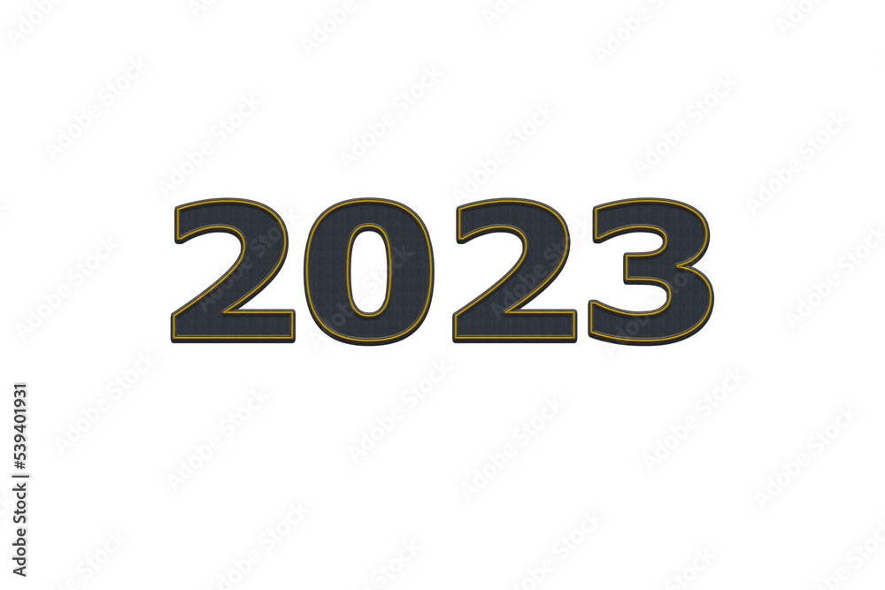 3D illustration New Year concept 2023 design with text jean design on a white color background. 3D illustration New Year concept 2023 design with text jean design on a white color background.