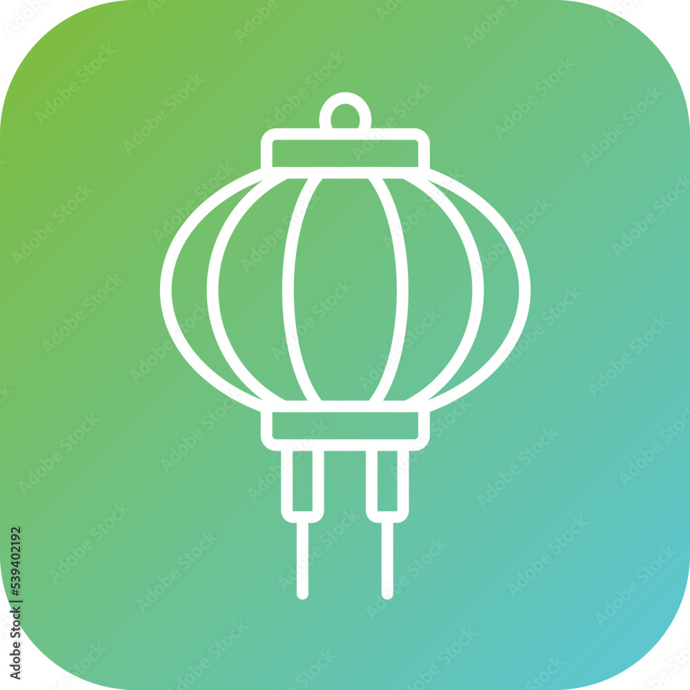 Fototapeta premium Red Paper Lantern Icon Style