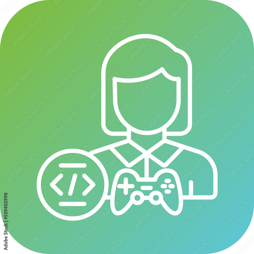 Game Developer Female Icon Style