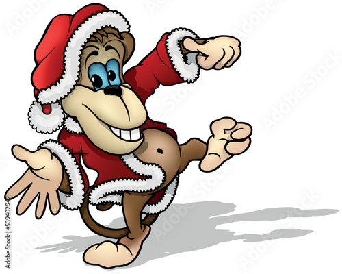 Monkey in a Santa Claus Cos...
