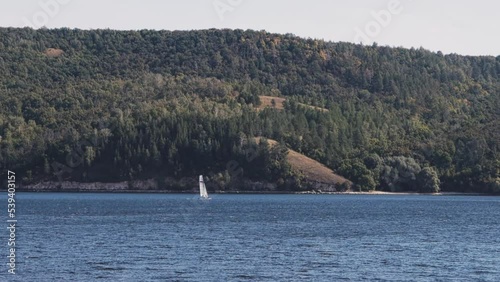 yacht on the Volga river near Togliatti in the Samara region