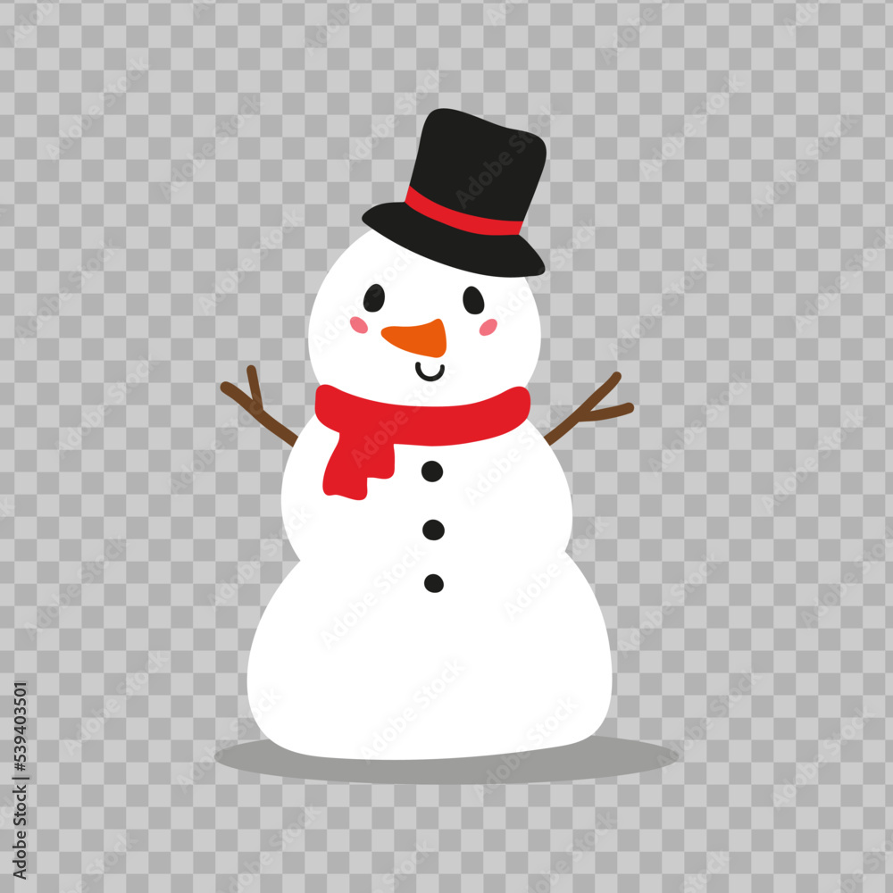 Cute Christmas character icon. Snowman