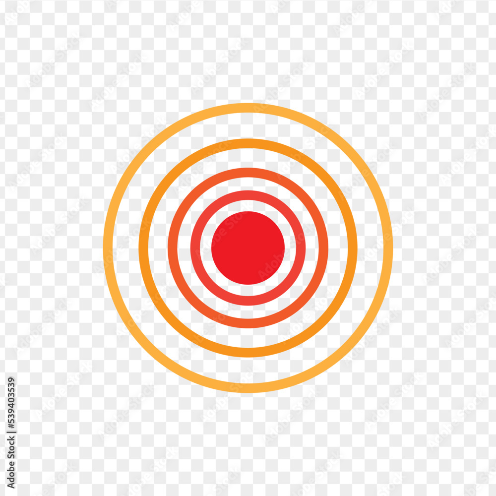 Red painful target mark. Circle of pain Red painful target mark. Circle of pain