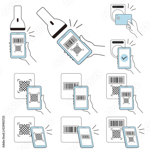 キャッシュレス決済　スマホ　QRコード　バーコード　支払い