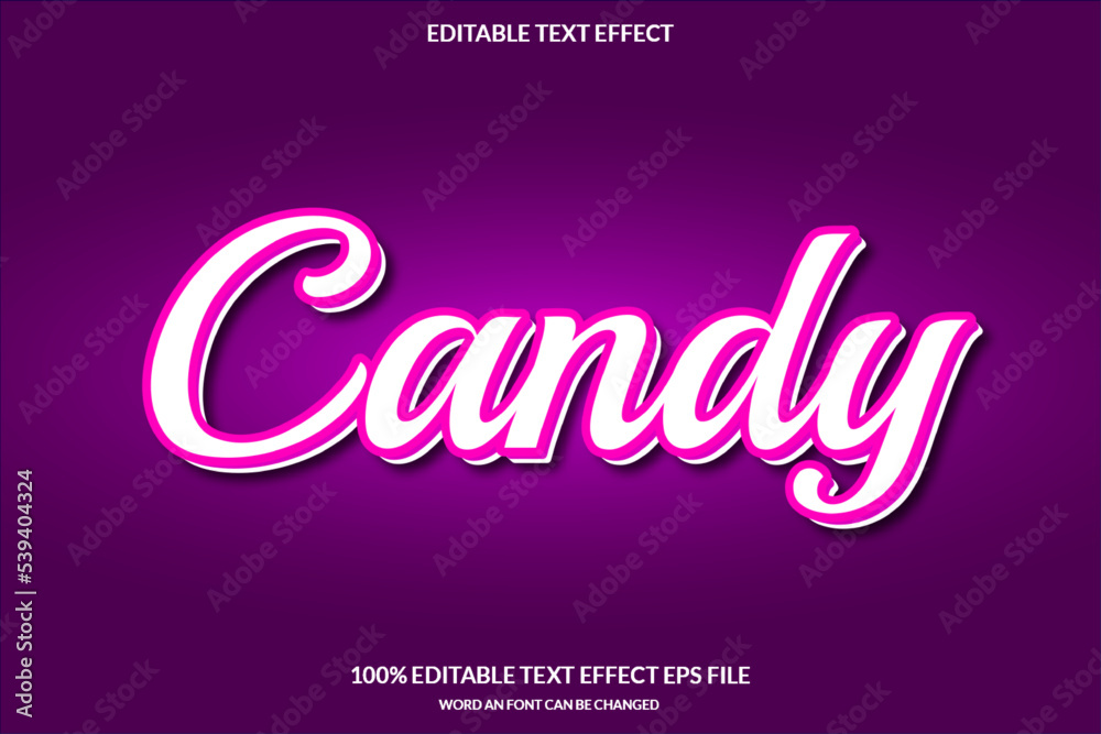Editable text effect words and font can be changed