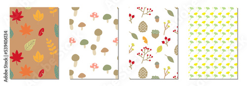 カラフルな紅葉のパターンセット