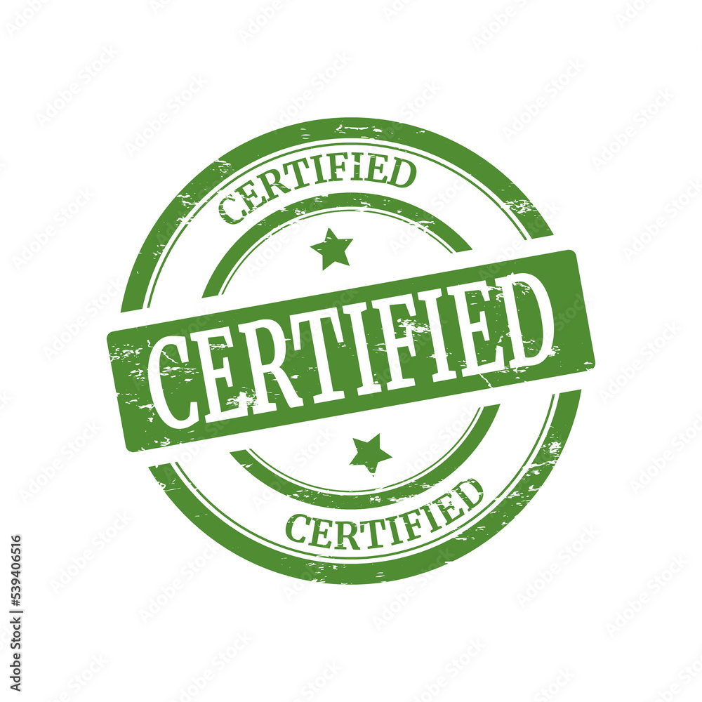 Certified vector grunge rubber stamp or badge with text Certified vector grunge rubber stamp or badge with text