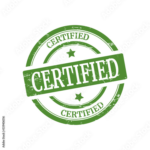 Certified vector grunge rubber stamp or badge with text "certified"