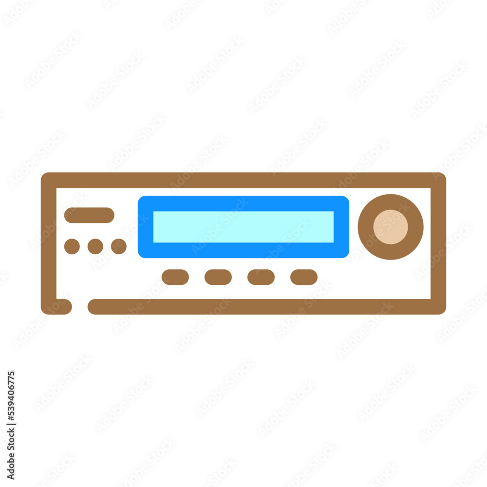 Fototapeta premium pager retro gadget color icon vector. pager retro gadget sign. isolated symbol illustration