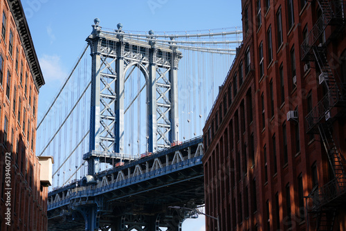 manhattan bridge photo during the day. Manhattan, New York. © samy