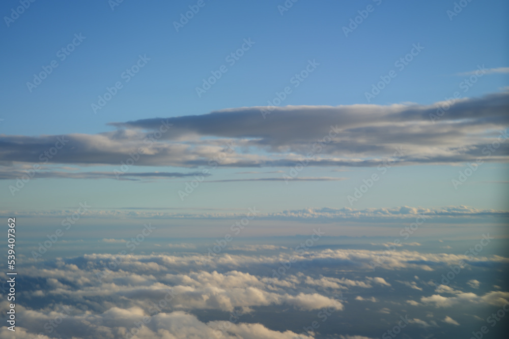 aerial photography. above the clouds. landscape.