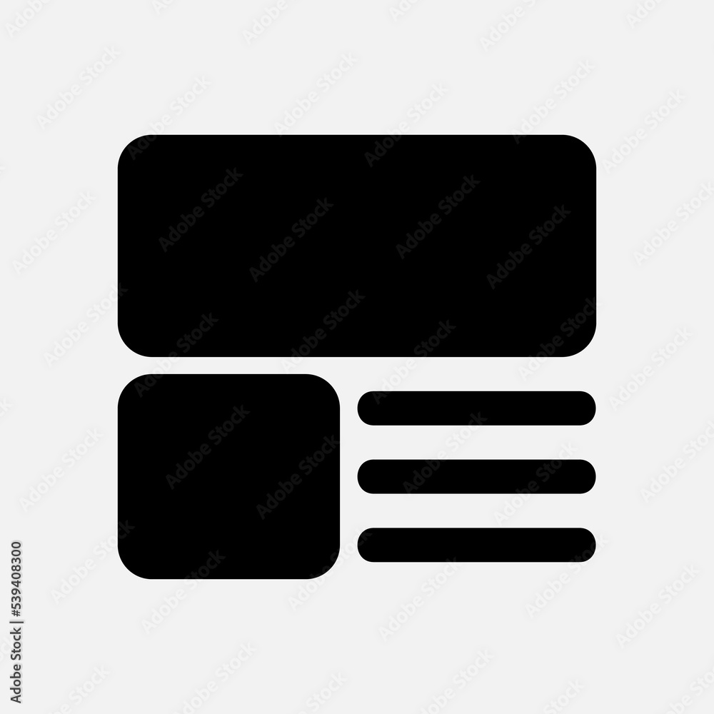 Layout icon in solid style, use for website mobile app presentation Layout icon in solid style, use for website mobile app presentation
