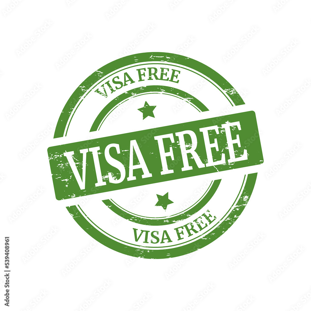 Visa free rubber stamp vector illustration isolated on white background