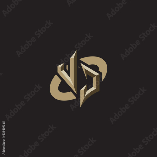 VJ initials concept logo professional design esport gaming