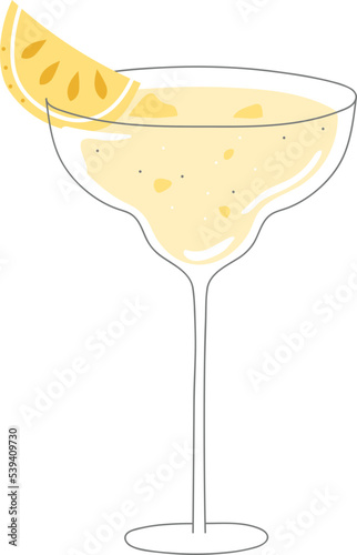 Stylized Lemon Juice Drawing Illustration