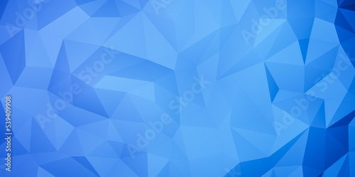Blue polygons background, polygonal abstract wallpaper with geometric shapes and texture patterns blue color gradient backdrop with copy space for text