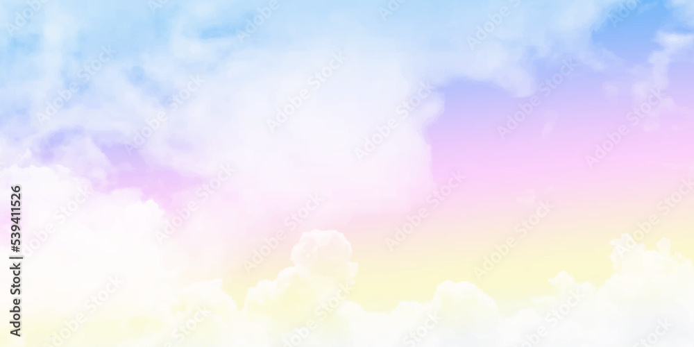 Cloud and sky with a pastel colored background. Vector illustrator