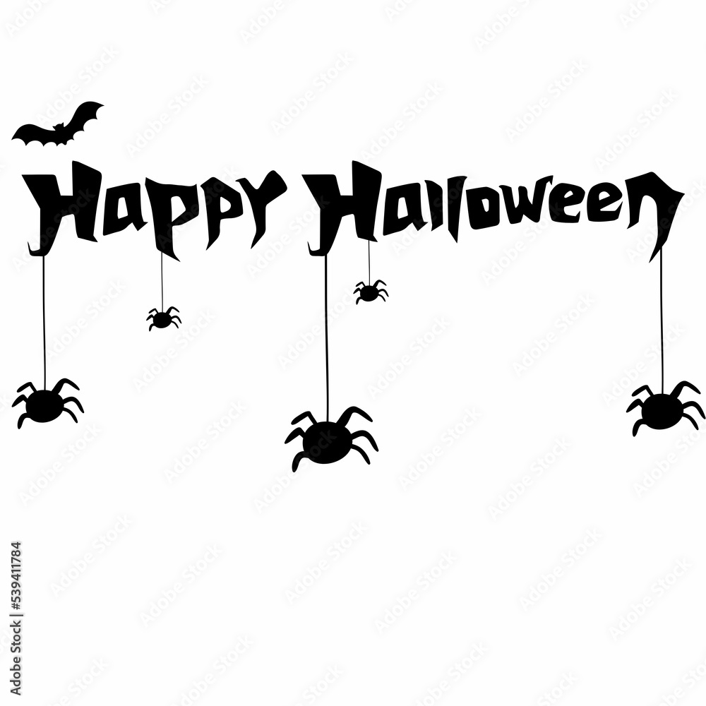 Happy Halloween Text Banner, illustration