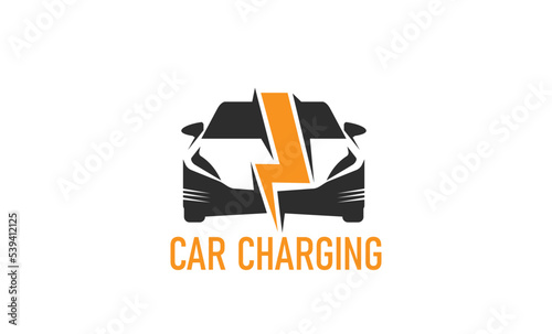 Electric car charge station icon for vehicle charger plug, vector symbol. Hybrid EV auto and electric car charging parking service of battery power point, energy fuel point for electro automobiles