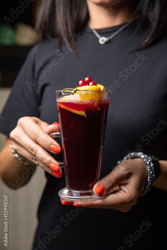 warm alcoholic cocktail based on wine and spices
