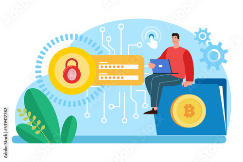 Digital Security Access Illustration concept on white background