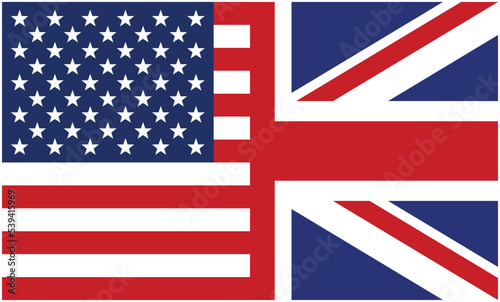 USA UK flags combined english language icon