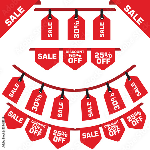 Discount sales element icon vector