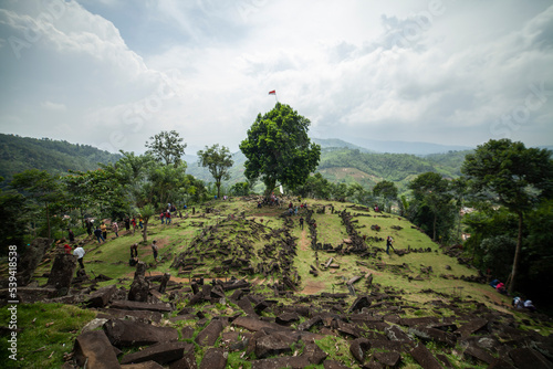The largest megalithic site in all of Southeastern Asia. Gunung Padang Megalithic site, Cianjur, West Java, Indonesia photo