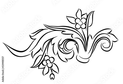 The decoration with vintage floral pattern.